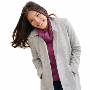 Express Light Gray Textured Lightweight Open Jacket